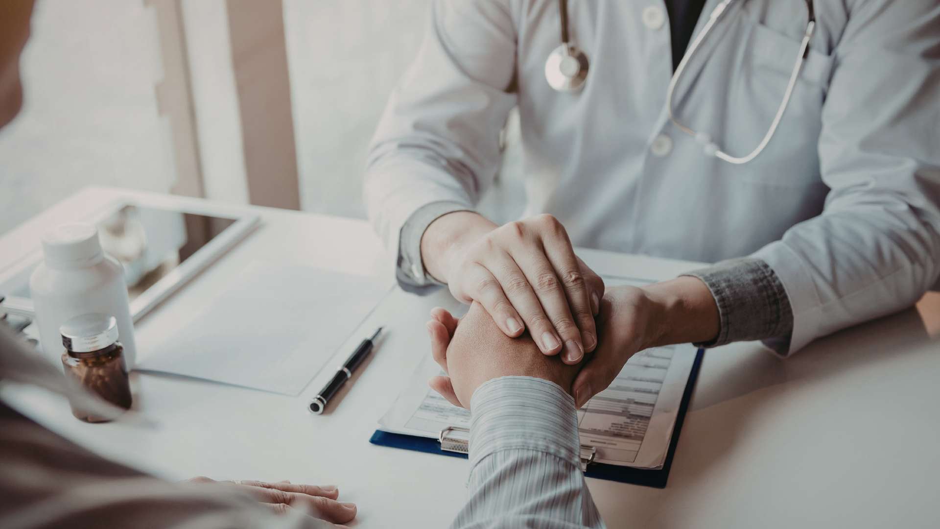 A clinician reviewing depression treatment options with a patient